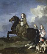 Bourdon, Sebastien Queen Christina of Sweden on Horseback Sweden oil painting artist